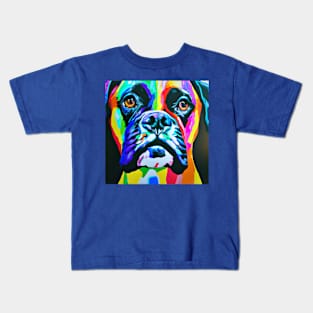 Boxer Dog Rainbow Painting Kids T-Shirt